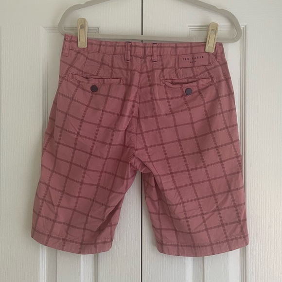 Ted Baker Pink Plaid Shorts - Picture 9 of 9